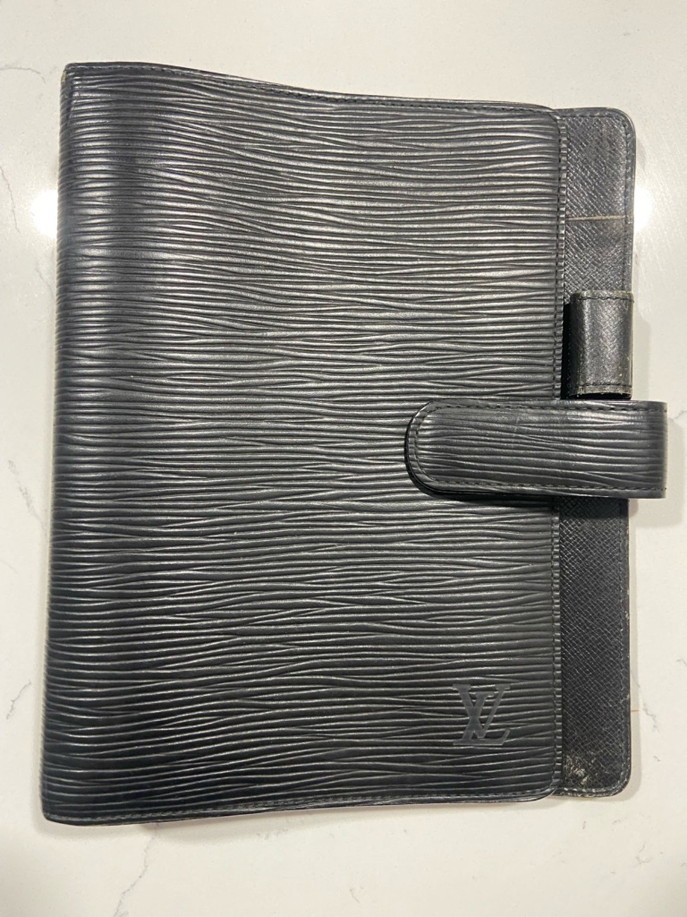 Louis Vuitton Black Epi Leather Agenda Cover